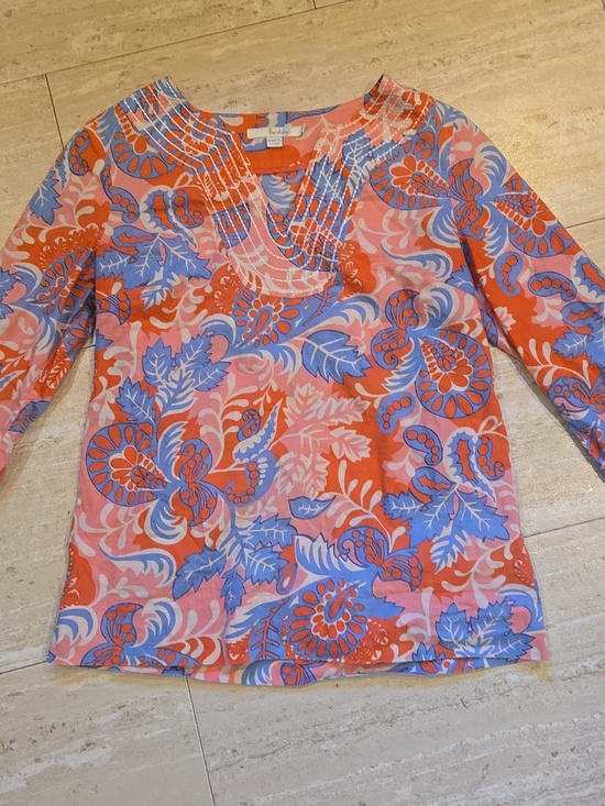 Boden Tops - Boden Multi-Colored Floral Print 3/4 Length Blouse